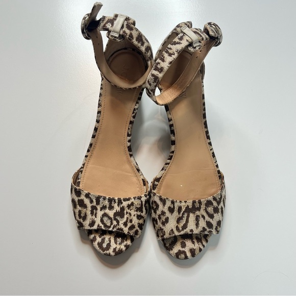 J Crew Laila Wedges Leopard Print Ankle-Strap Sandals Open Toe Cute Trendy 9 - Picture 6 of 12